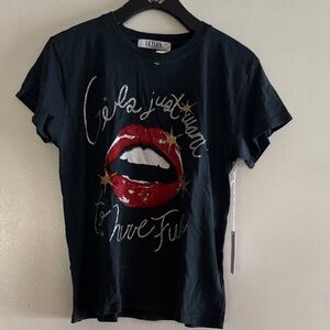 Letluv Women's Black Graphic Tee - Short Sleeve
